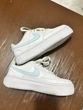 Nike | Court Vision Alta in Glacier Blue White Sneakers, Women's 11